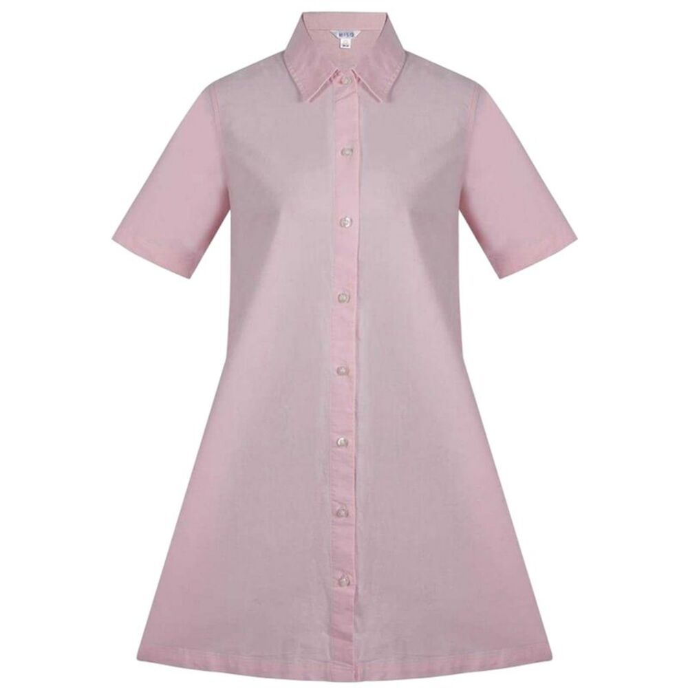 Miso Womens/Ladies Oxford Collared Mini Shirt Dress / Pink